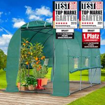 Serre de Jardin tunnel 6m² (3x2) extrêmement stable parois enroulables croissance optimale des plants, aération optimale, montage rapide - serre de