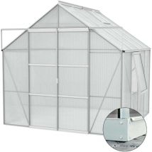 Serre de jardin en polycarbonate 6 mm et aluminium anodisé avec embase Jupiter Longueur de 258 cm
