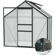 Vitavia - Serre de jardin en polycarbonate 6 mm et aluminium noir avec embase Venus Longueur de 321 cm