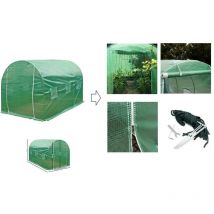 Serre de jardin tunnel 6m² avec bâche renforcée 300 x 200 x 200 cm