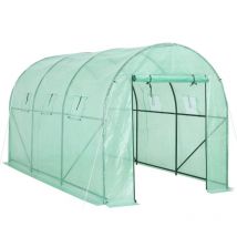 Serre de jardin tunnel bâche polyéthylène 350x200x200cm serre 7 m² légumes semis