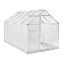 Serre de jardin en aluminium et polycarbonate + fondation 370 x 190 x 195 cm