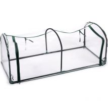 Serre tunnel Kinzo avec fermeture éclair 130x60x50 cm Transparent/Vert