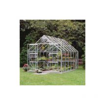 Serre en verre horticole Magnum 128 avec base - 9.90 m², Couleur Noir