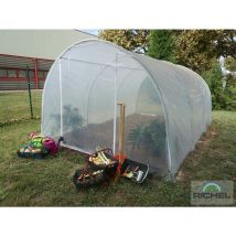 Serre de jardin pied droit 3x4m50 1 porte zippee (13,50m2) fabrication francaise