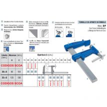 Serre-joint à pompe 70 cm section 35 x 8 mm saillie de 120 mm et frein antiglissant - 1521070 - Urko