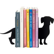 Serre-livres en métal noir Animaux Teckel