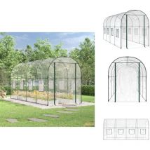 Serre Transparent 160x400x190 cm pvc et acier enduit de poudre - Serre De Jardin - Serre Transparente - Serre Pvc - Serre Acier - Abri Jardin