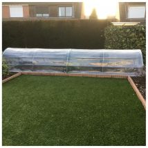 Serre tunnel de forçage dim. 5L x 1,3l x 0,8H m bâche pe 200μ haute densité transparente structure tubes acier galvanisé - Serre à semis