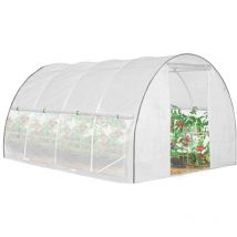 Idmarket - Serre tunnel de jardin 12M² blanche relevable avec moustiquaire