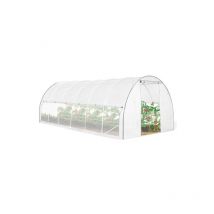 Idmarket - Serre tunnel de jardin 18M² blanche relevable avec moustiquaire