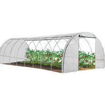 Idmarket - Serre tunnel de jardin 4 saisons 24M² blanche gamme maraîchère des andes 8x3M