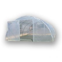 Atout Loisir - Serre tunnel PRO-450 larg 4.50 m, Long 4 m, Façade 2 portes simples