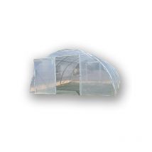 Atout Loisir - Serre tunnel PRO-450 larg 4.50 m, Long 20 m, Façade 2 portes simples