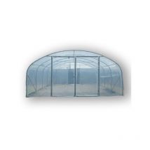Atout Loisir - Serre tunnel PRO-500 larg 5 m, Long 12 m, Façade 2 portes simples