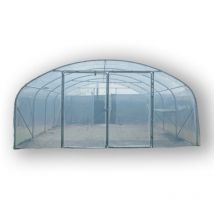 Atout Loisir - Serre tunnel PRO-500 larg 5 m, Long 18 m, Façade 2 portes dbles