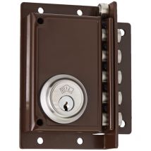 Serrure JIS 239 peinte en marron 11x7/droite
