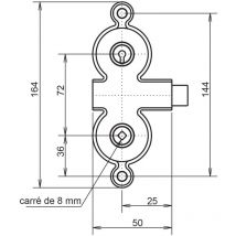 Metalux - Serrure gollot 6560 gauche clé à gorge F665602000