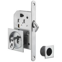 Thirard - Serratura da infilare con gancio per chiave per porta scorrevole cromo satinato, rose quadrate, 1 chiave - 1133