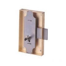 Serrure à coffre cambré 80x40mm axe 20mm LG 12 gauche finition fer - DEVISMES - 12033-001-G