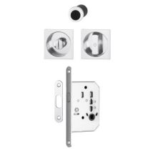 Serrure à condamnation pour porte coulissante intérieure avec manœuvres carré aluminium argent Hoppe