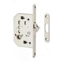 Thirard - Serrure à crochet sans accessoires axe 50 mm pour porte coulissante, chromé satin