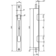 Metalux - Serrure verticale à encastrer 2 points Série 31 Argent 30 Verticale 19 a Fouillot 215 mm 30