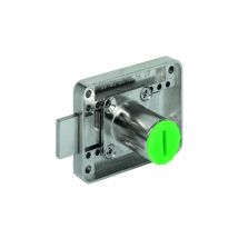 Serrure à pêne dormant en applique – Cylindre interchangeable SYMO – Nickelé – 15-40 mm – HAFELE