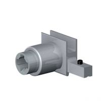 Serrure à poussoir de vitrine secura - Décor : Chromé mat - Largeur : 32,5 mm - Matériau : Zamac Vitris