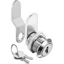 Serrure boite aux lettres 16mm, serrure armoire metallique avec 2 plaques de serrure différentes, 2 clés, Verrou de sécurité, serrure à came pour