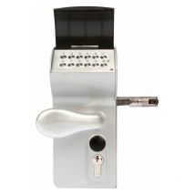 Serrure à code électronique sur batterie valentino - profil carré 30 à50mm- Gris Alu - avec poignée 3006C