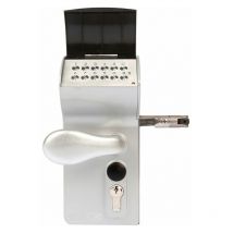 Serrure à code électronique sur batterie valentino - profil carré 60 à80MM- Gris Alu - avec poignée 3006C
