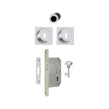Serrure+cuvette+doigt 4921 Clé l Hoppe carrée pour porte coulissante - chromé brillant - 3948147