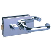 Finish - Serrure de milieu pour porte en verre pene droit 1-2 tour inox - metalux