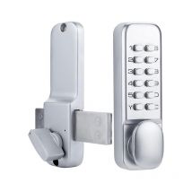 Serrure de porte 100 % mécanique en acier inoxydable avec pavés numériques, serrure de porte d'entrée sans clé, serrure à pêne dormant avec poignée,