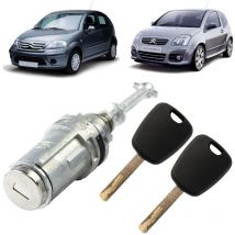 Serrure de porte compatible pour Citroen C2, C3 et C3 Pluriel (2002-2011) avant gauche (côté conducteur) avec double de clés 9170T9