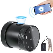 Decdeal - Serrure de porte intelligente 5 en 1, bouton de porte biométrique d'entrée sans clé, avec clavier bt Tuya App, télécommande, mot de passe,
