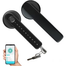 Serrure de porte intelligente à empreintes digitales avec poignée de clavier pour maison, appartement, bureau, porte d'entrée, chambre à coucher,