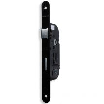 Serrure de Porte Noire à Encastrer Bouton Axe 40 mm à condamnation Reversible