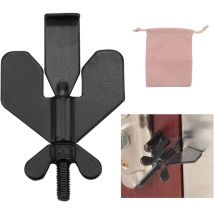 Coocheer - Serrure de porte portable noire, serrure de voyage, serrure de sécurité et de confidentialité supplémentaire, serrure solide et robuste,