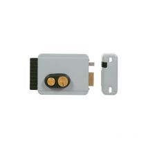 Viro - Serrure électrique en applique avec bouton V97 Argent Gauche Tirant