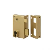 Metalux - Serrure en applique verticale fouillot série 9814 Jaune/Doré Gauche Poussant Verticale Doré