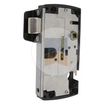 Portac - Serrure en applique à pêne rentrant réversible avec butée en Inox. Noir Ral 9005