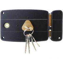 Secury-t - Serrure en applique axe à 60mm horizontale noire ouverture à droite