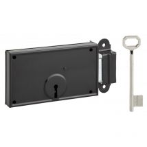 Serruprix - Serrure en applique horizontale à clé, pêne dormant, droite, 140 x 80 mm, 1 clé