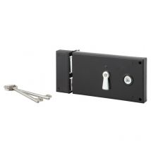 Serruprix - Serrure en applique horizontale à clé, pêne dormant, gauche, 140 x 80 mm, 2 clés