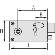 Metalux - Serrure en applique horizontale à fouillot - Pêne dormant et demi-tour - a gorges - 603 main gauche - métalux