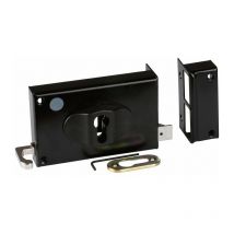 Metalux Sas - Serrure en applique noire droite à Tirage - Clé i - Axe de 52 à 70 mm - Série ND10 - dom