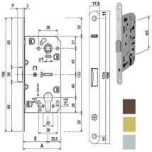 Serrure Intérieure En Bois Médiane E60 Bronzée 1103 Agb