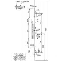 Metalux - Serrure à larder 3 points axe 21 mm - Tétière 24 mm filante inox - Pêne dormant et rouleau - a cylindre européen - ma 72 - métalux